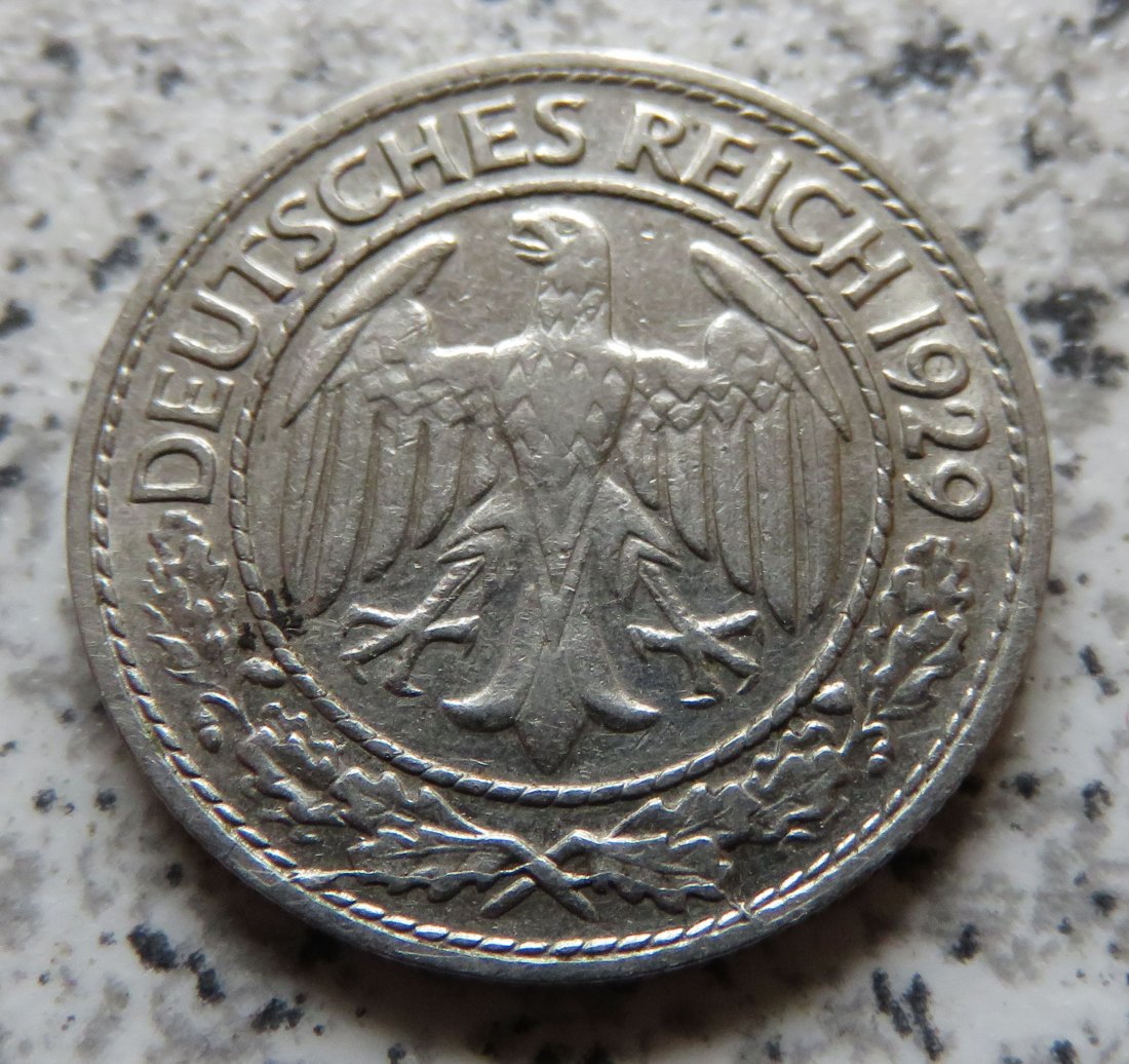  Weimarer Republik 50 Pfennig 1929 D   