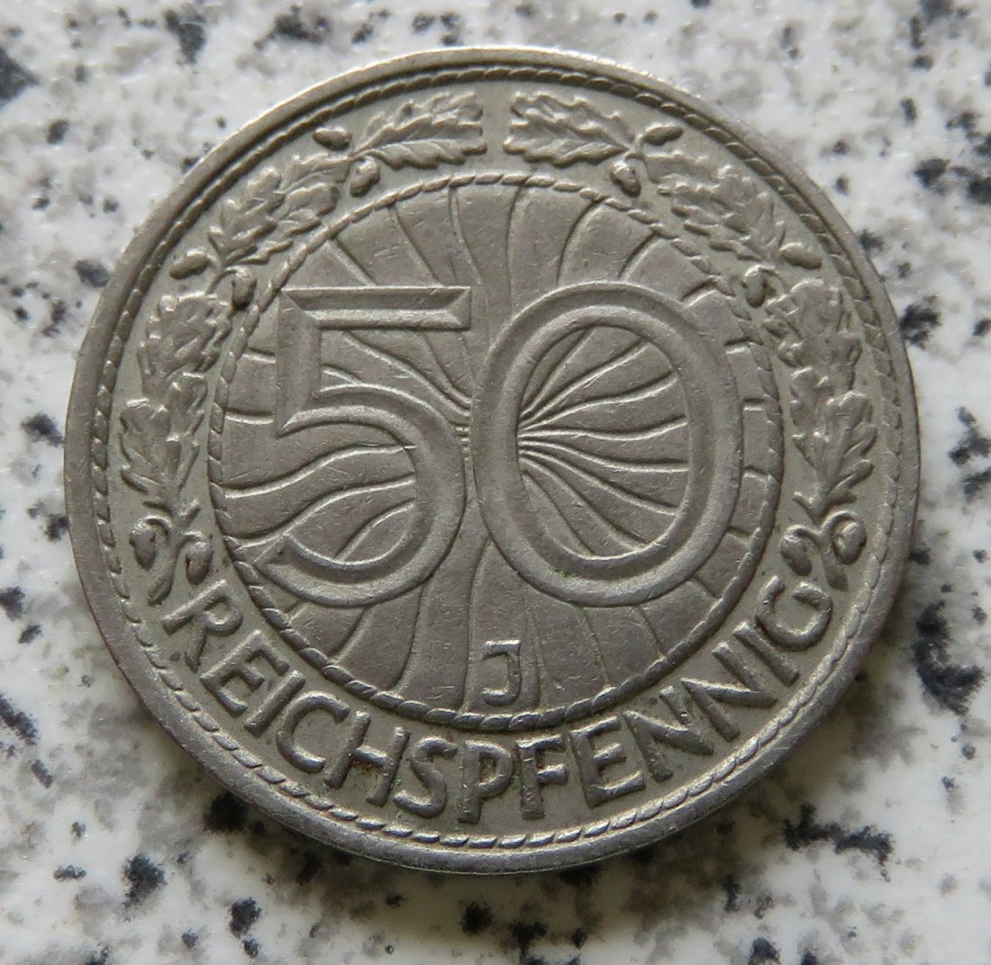  Weimarer Republik 50 Pfennig 1936 J   