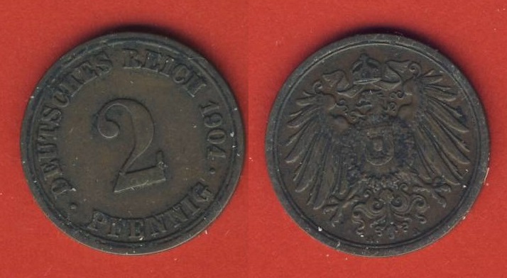  Kaiserreich 2 Pfennig 1904 A   