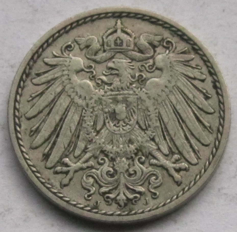  Kaiserreich: 5 Pfennig 1913 J   