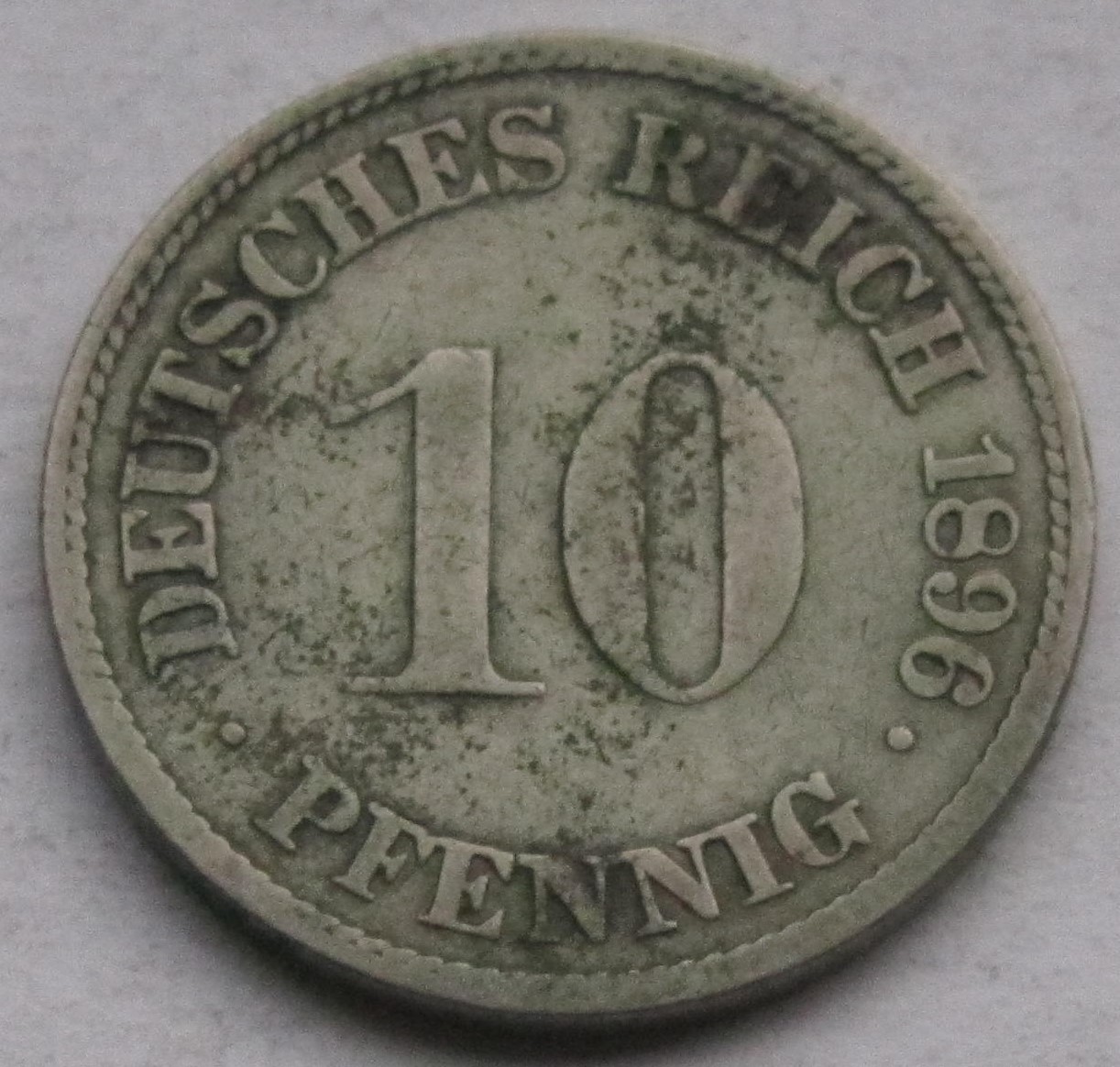  Kaiserreich: 10 Pfennig 1896 G   