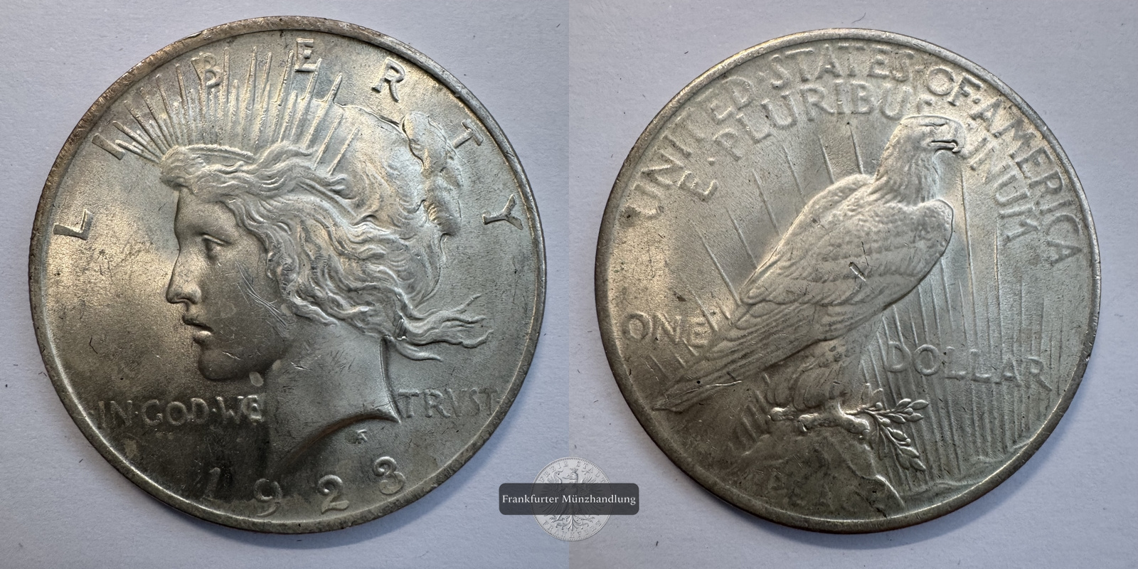  USA 1 Dollar 1923 Peace Dollar FM-Frankfurt KM#150 Feinsilber: 24,057g   