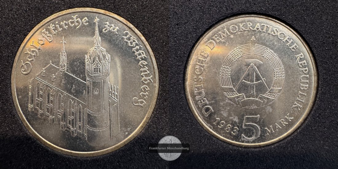  Deutschland DDR 5 Mark 1983 Schlosskirche in Wittenberg FM-Frankfurt KM#89 KuNi   