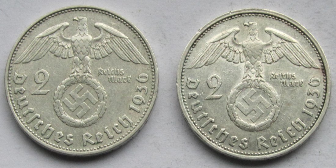  Deutsches Reich: 2 Mark 1936 D + G   