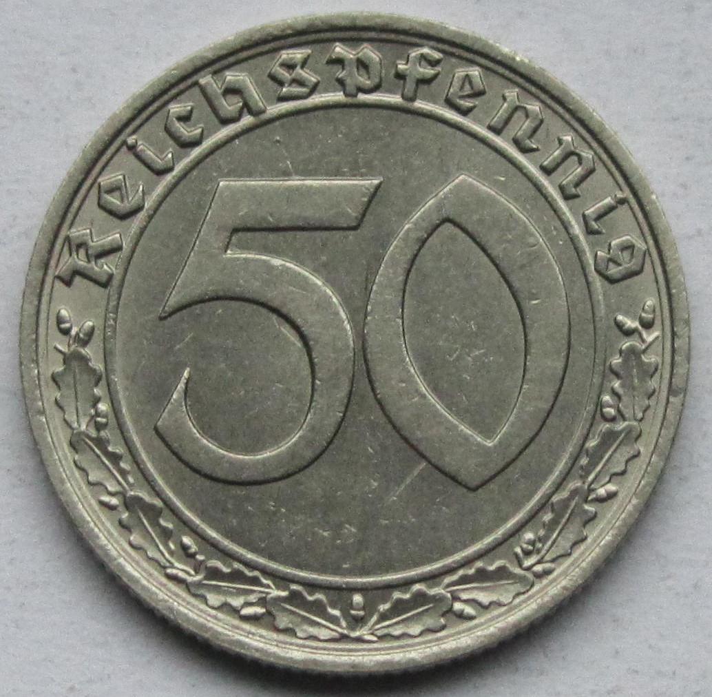  Deutsches Reich: 50 Pfennig 1939 F   