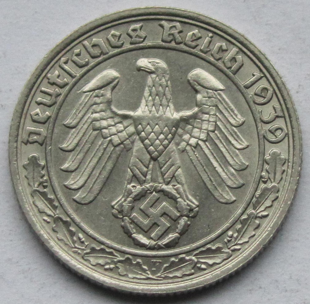  Deutsches Reich: 50 Pfennig 1939 F   