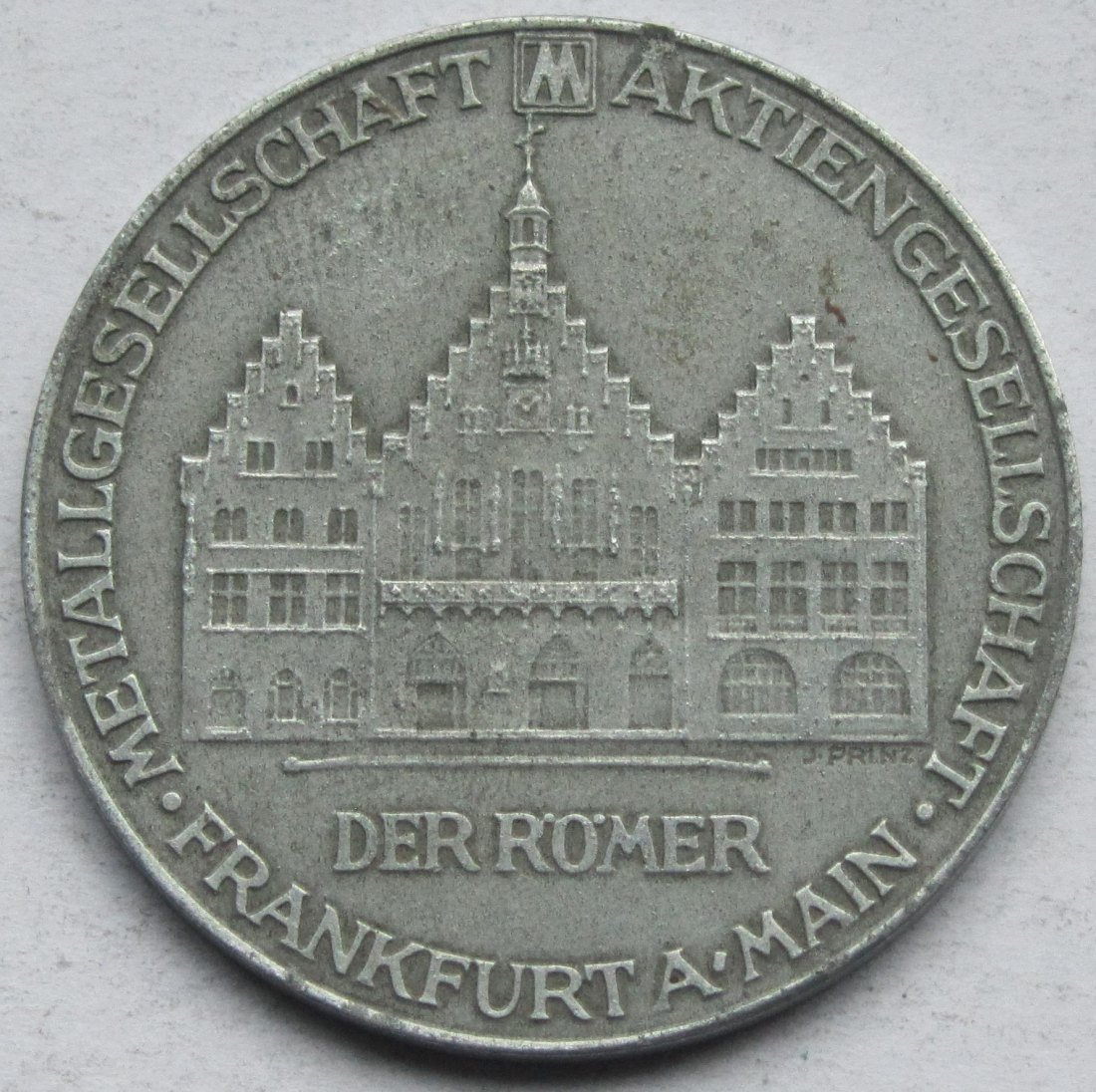  Kalendermedaille Metallgesellschaft Frankfurt 1943, Zink   