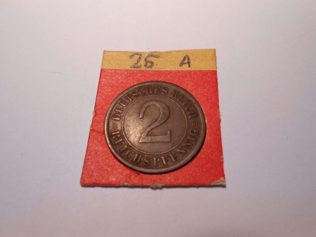  P22. 2 Reichspfennig, 1925 A, Bronze   