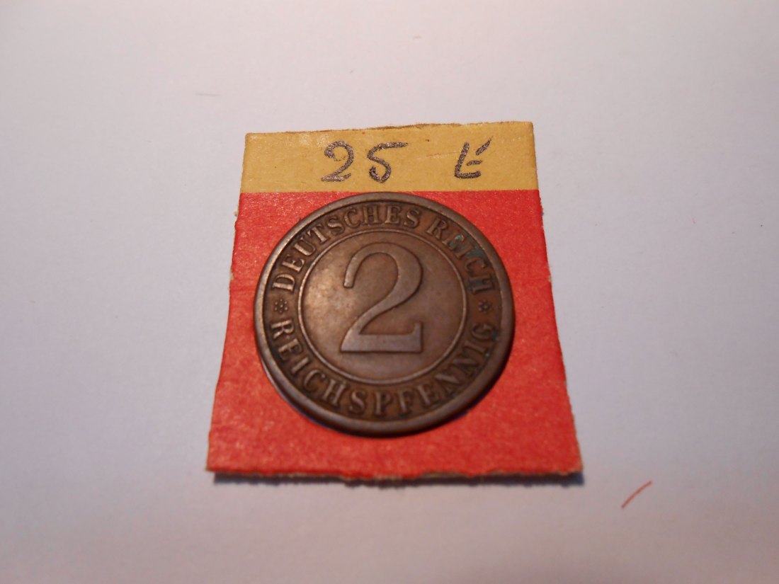  P23. 2 Reichspfennig, 1925 E, Bronze   