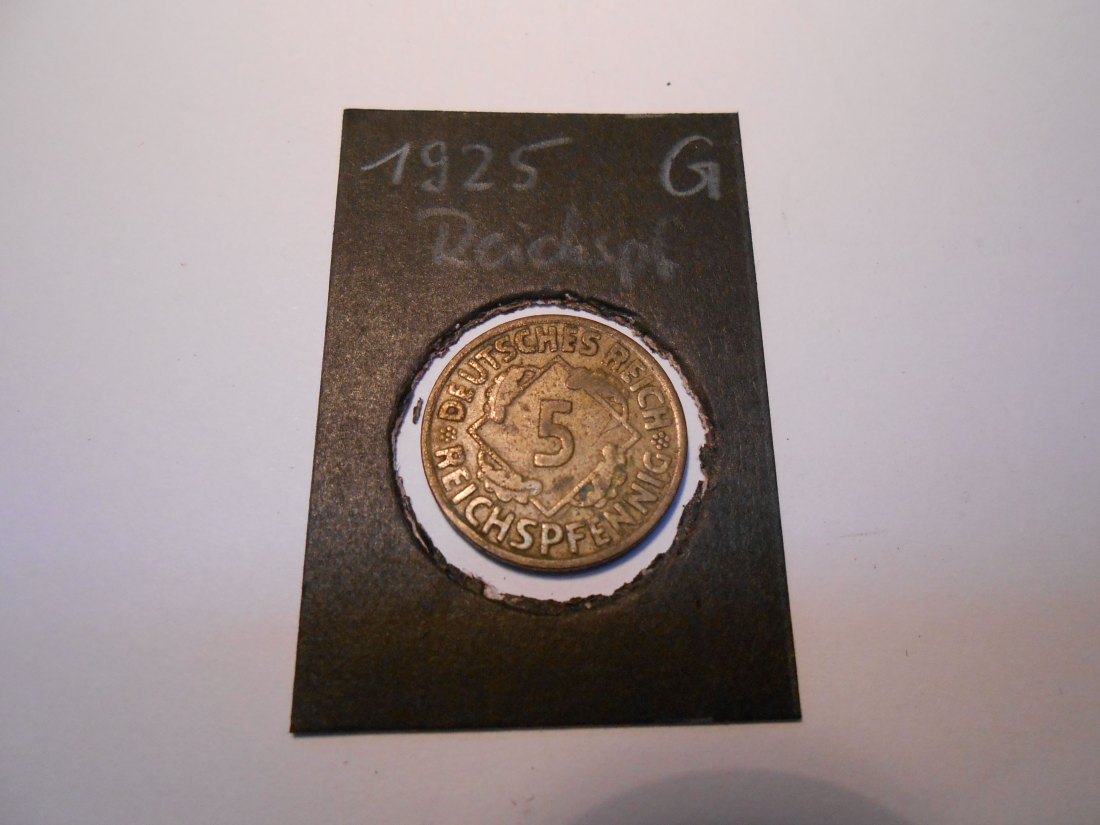  P26. 5 Reichspfennig, 1925 G, Al-Bronze   