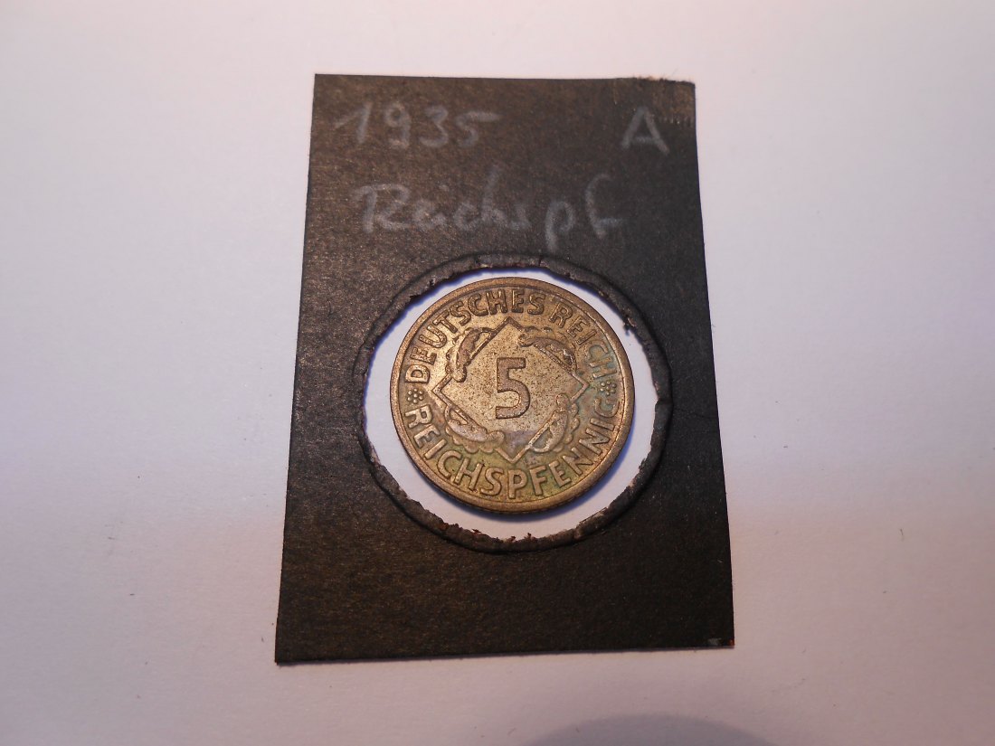  P28. 5 Reichspfennig, 1935 A, Al-Bronze   