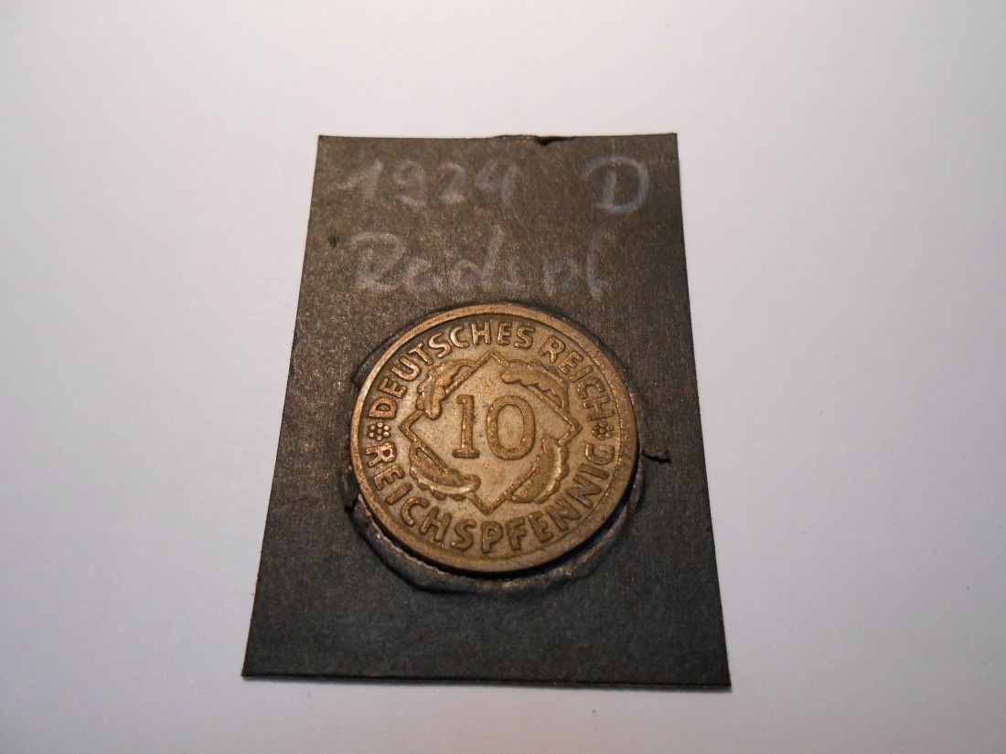  P31. 10 Reichspfennig, 1924 D, Al-Bronze   