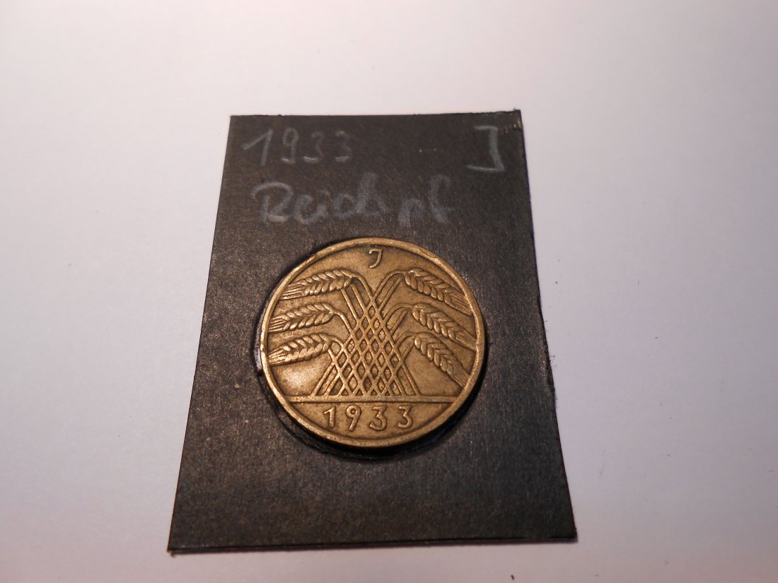  P36. 10 Reichspfennig, 1933 J, Al-Bronze   