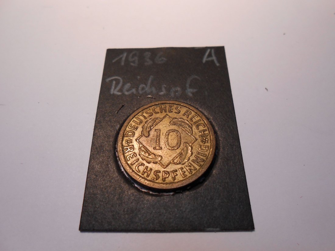  P41. 10 Reichspfennig, 1936 A, Al-Bronze   