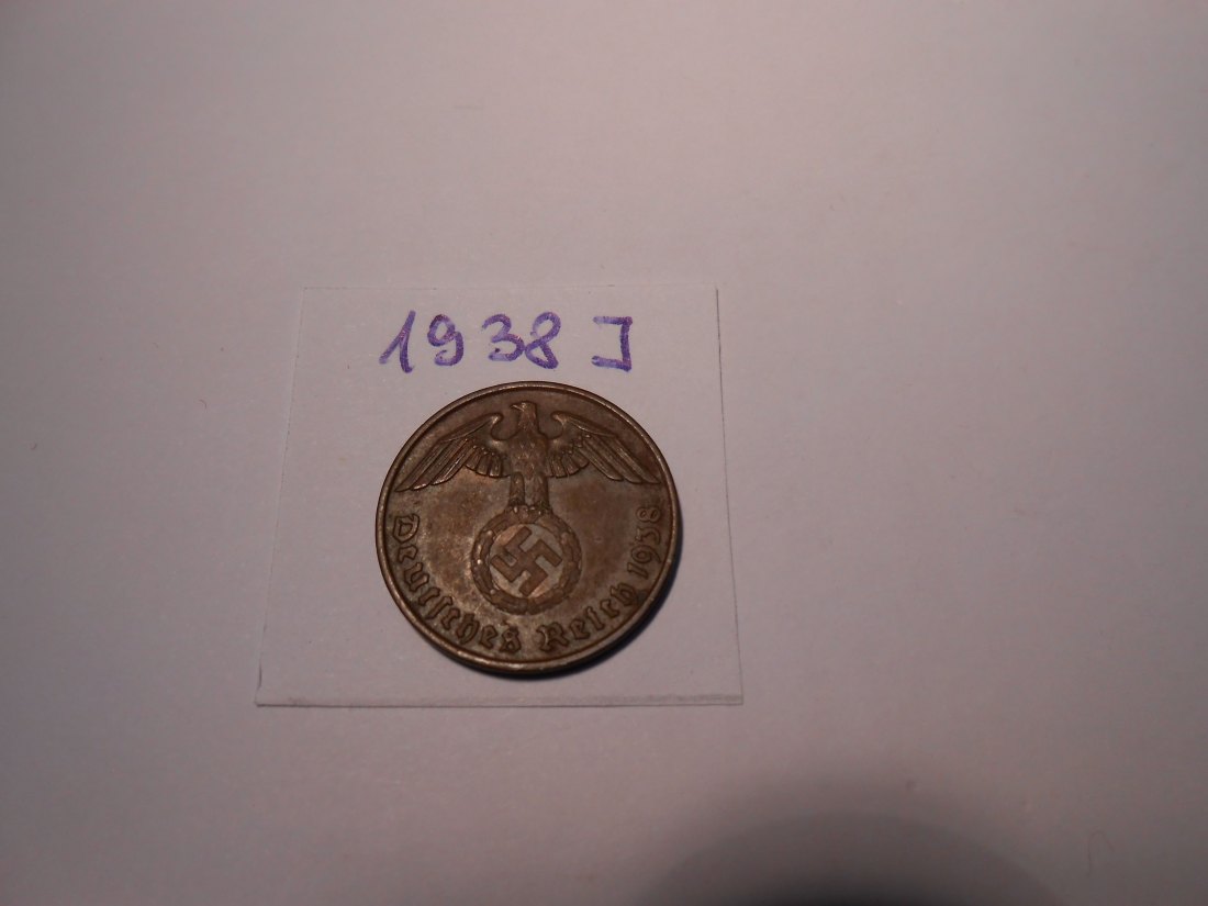  P46. 2 Reichspfennig 1938 J, Bronze   