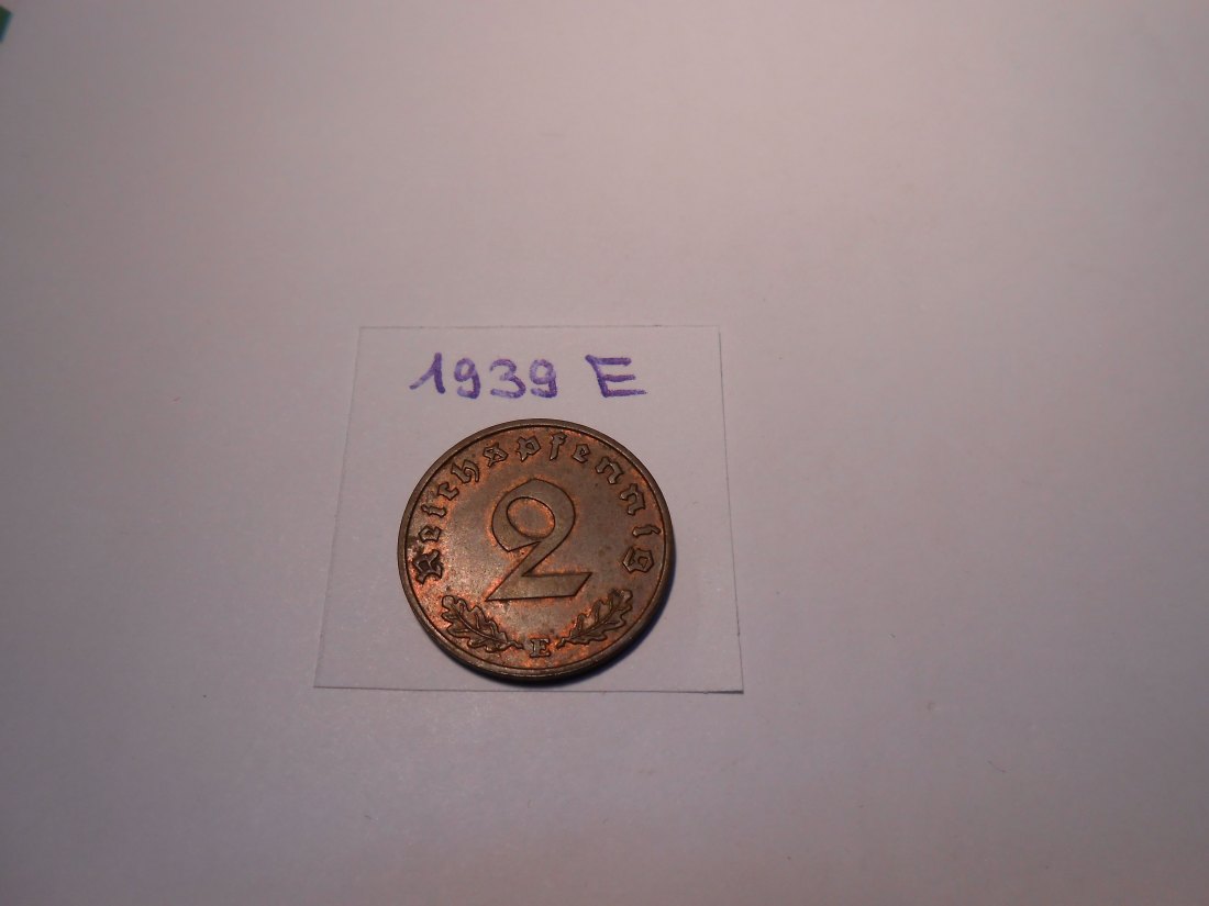  P49. 2 Reichspfennig 1939 E, Bronze   