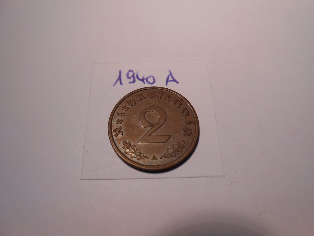  P51. 2 Reichspfennig 1940 A, Bronze   