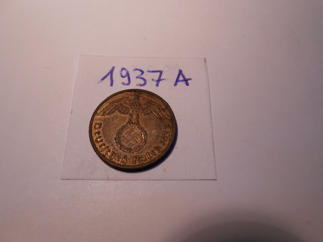  P53. 5 Reichspfennig 1937 A, Al-Bronze   