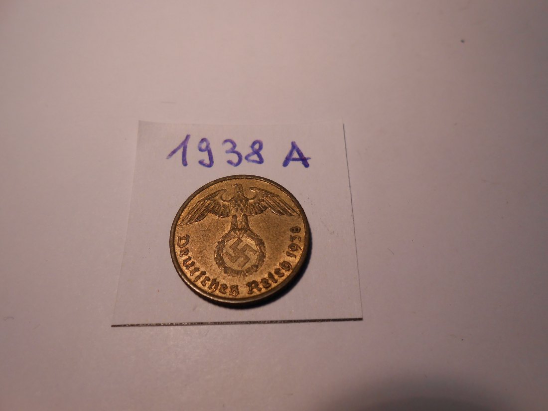  P57. 5 Reichspfennig 1938 A, Al-Bronze   