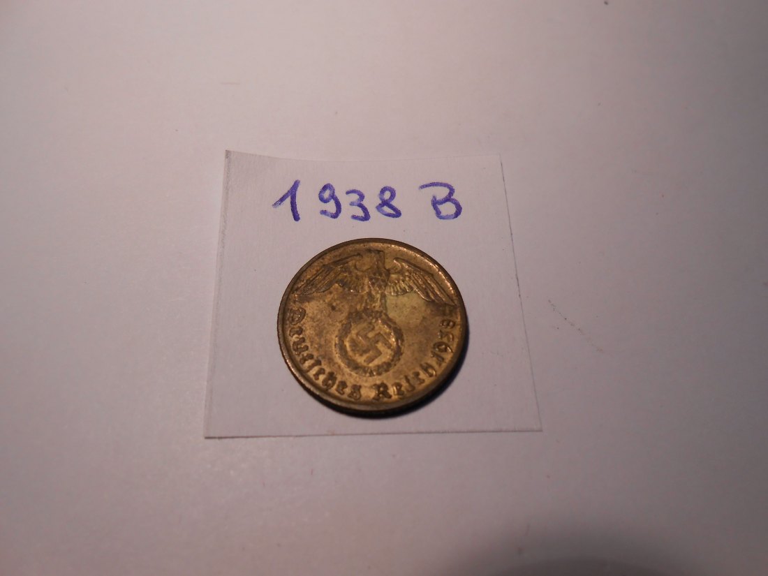  P58. 5 Reichspfennig 1938 B, Al-Bronze   