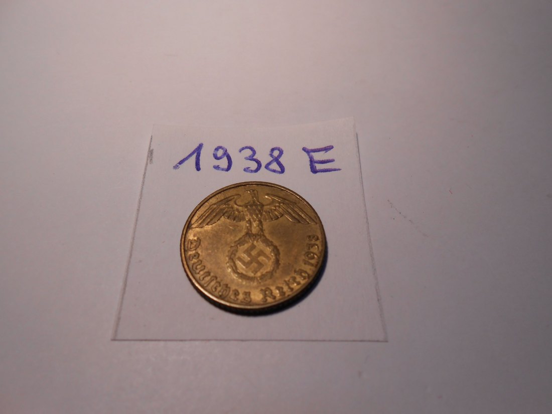  P60. 5 Reichspfennig 1938 E, Al-Bronze   