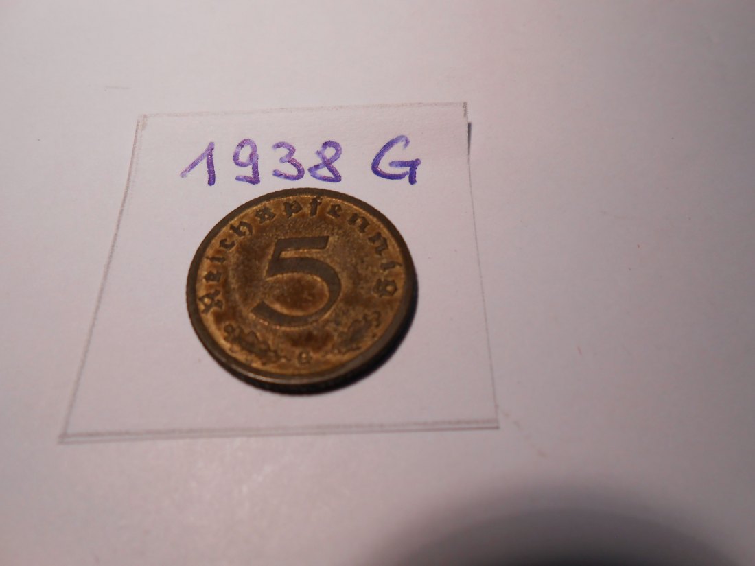  P62. 5 Reichspfennig 1938 G, Al-Bronze   