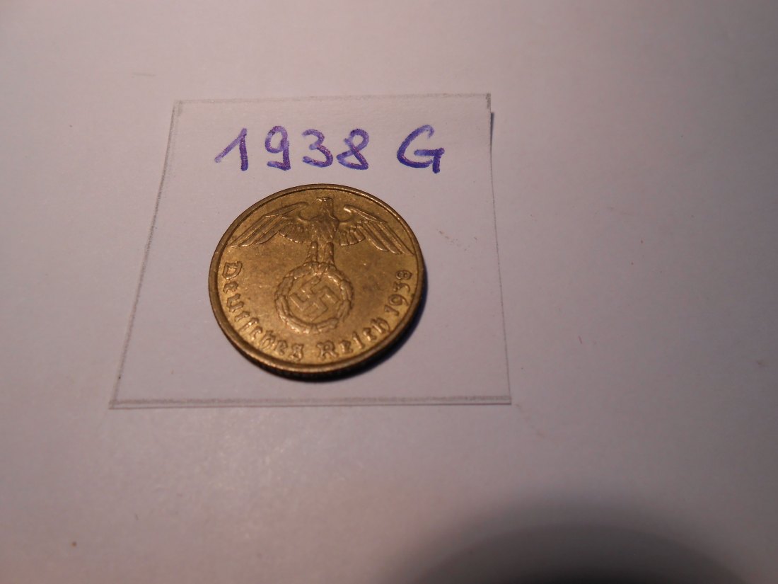  P62. 5 Reichspfennig 1938 G, Al-Bronze   