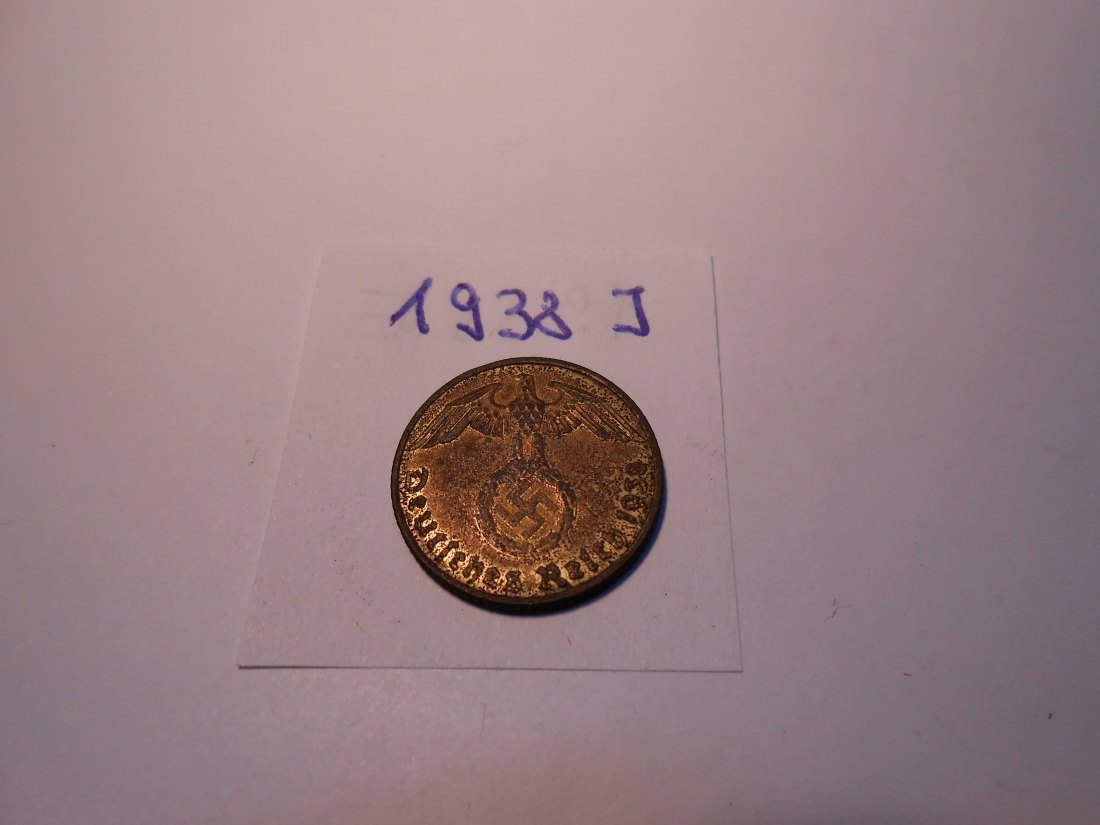  P63. 5 Reichspfennig 1938 J, Al-Bronze   