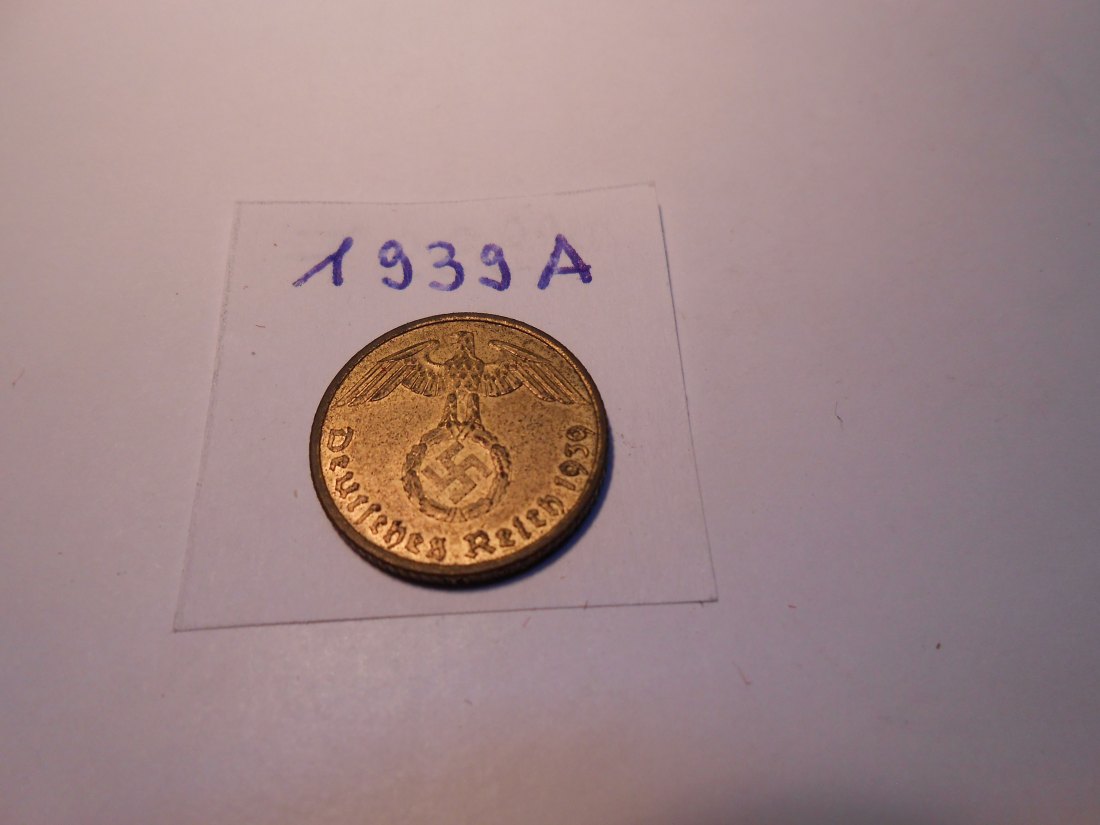  P64. 5 Reichspfennig 1939 A, Al-Bronze   