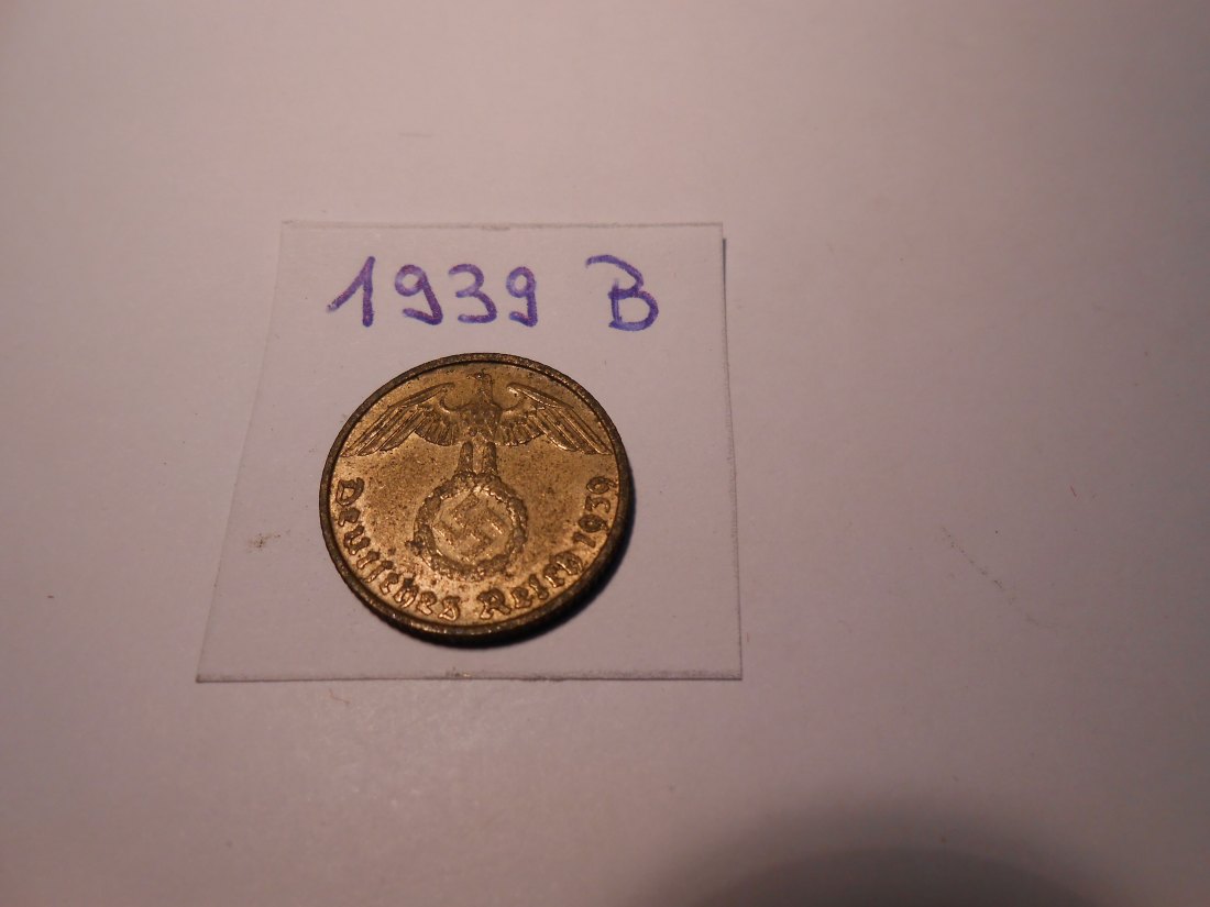  P65. 5 Reichspfennig 1939 B, Al-Bronze   