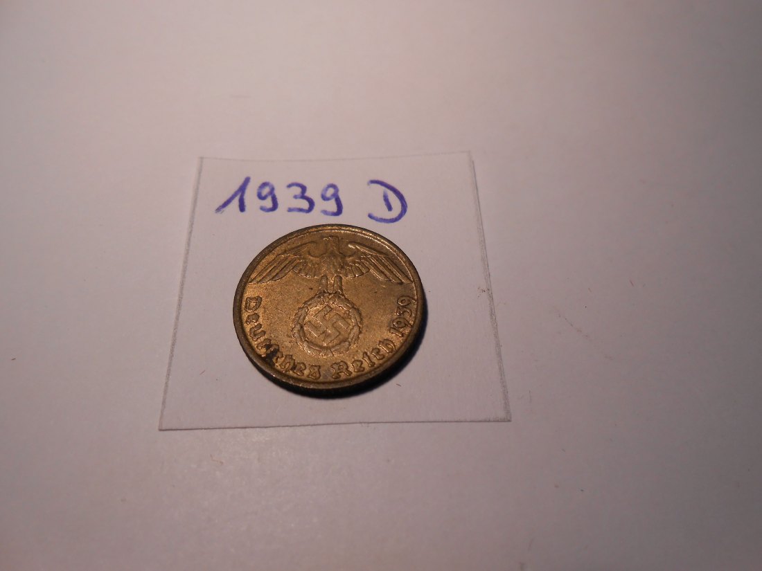  P66. 5 Reichspfennig 1939 D, Al-Bronze   