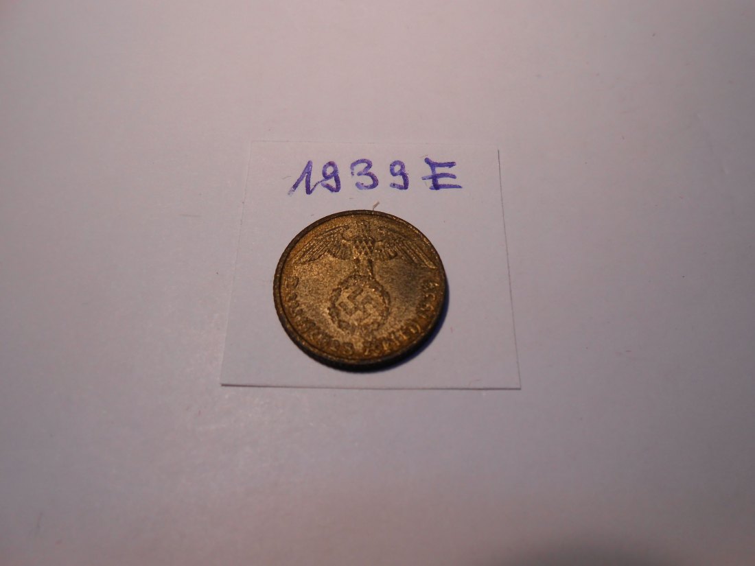  P67. 5 Reichspfennig 1939 E, Al-Bronze   