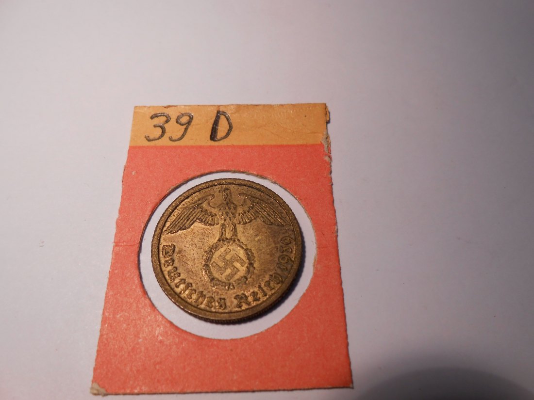  P74. 10 Reichspfennig 1939 D, Al-Bronze   