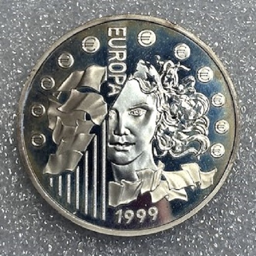  Frankreich --- 6,55957 Francs 1999 # Europäische Kunststile - EUROPA # ss aus PP 0,900 Ag   