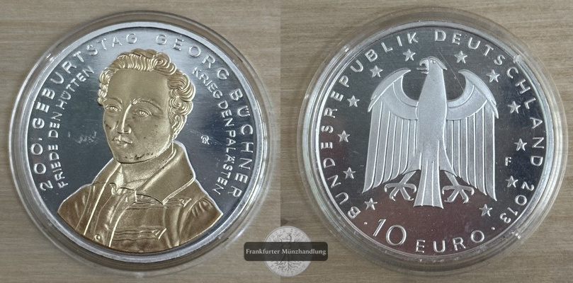  BRD  10 Euro 2013 F  200. Geburtstag Georg Büchner    FM-Frankfurt   