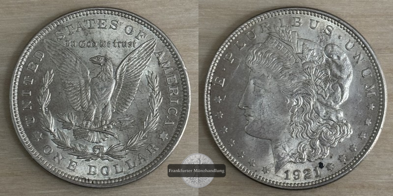  USA,  1 Dollar   1921   Morgan Dollar   FM-Frankfurt   Feinsilber: 24,06g   