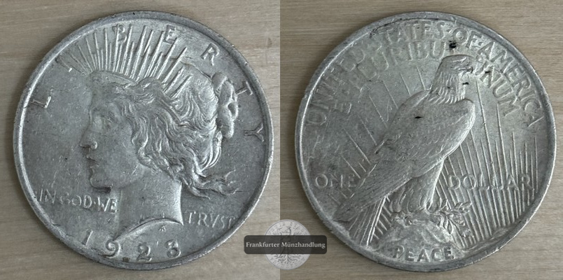  USA  1 Dollar  Peace Dollar  1923  FM-Frankfurt Feingewicht: 24,06g   