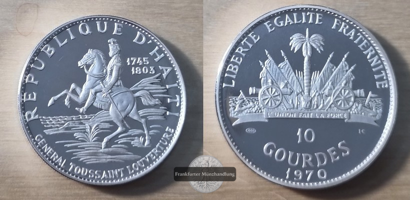  Haiti  10 Gourdes  1970  FM-Frankfurt  Feingewicht: 47g  Silber   pp   