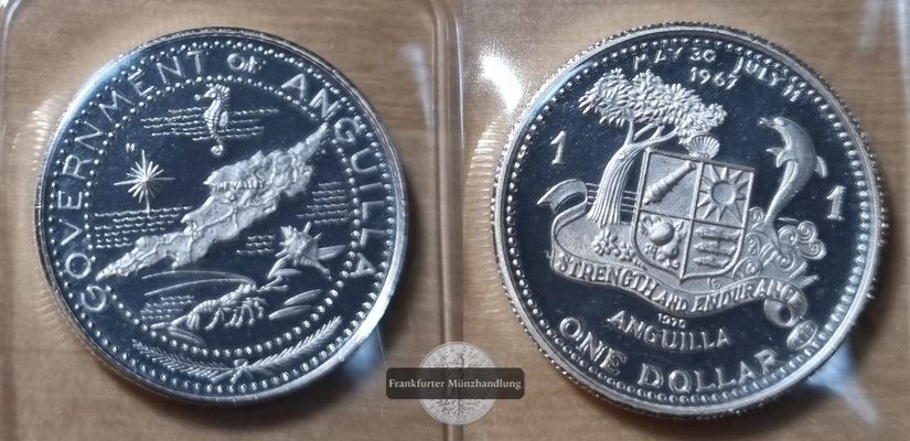  Anguilla 1 Dollar  1970  FM-Frankfurt  Feingewicht: 7,173g Silber  pp   