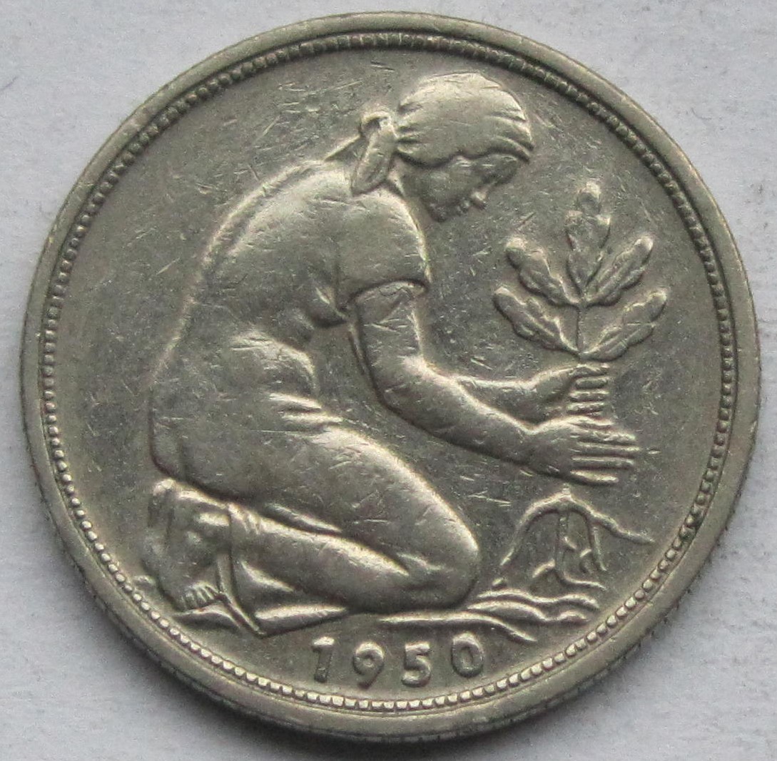  Deutschland: 50 Pfennig Bank deutscher Länder 1950 G   