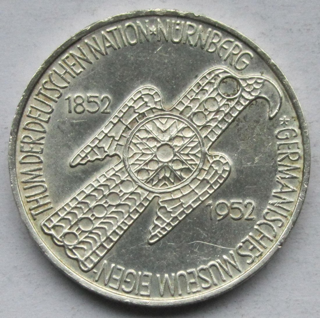  Deutschland: 5 DM Germanisches Museum 1952   