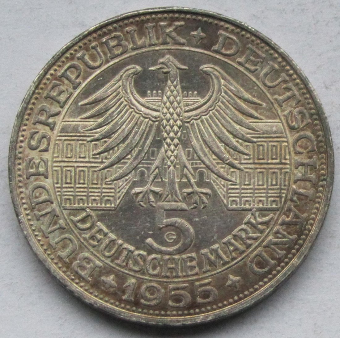  Deutschland: 5 DM Markgraf von Baden 1955   