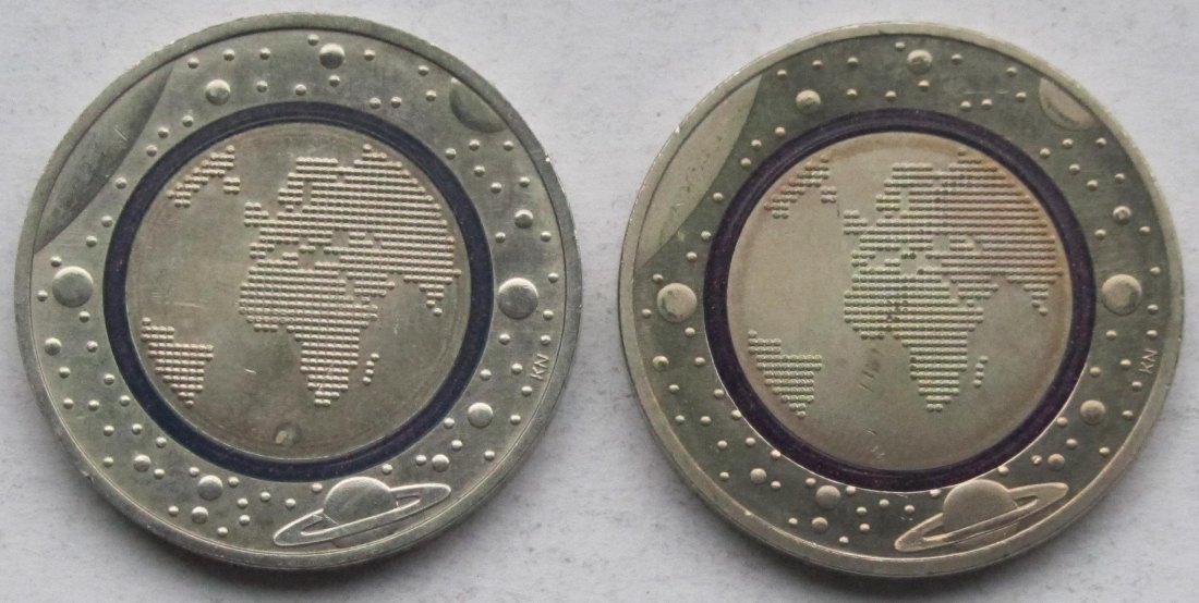  Deutschland: 5 Euro Planet Erde 2016, 2 Stück (G + J)   