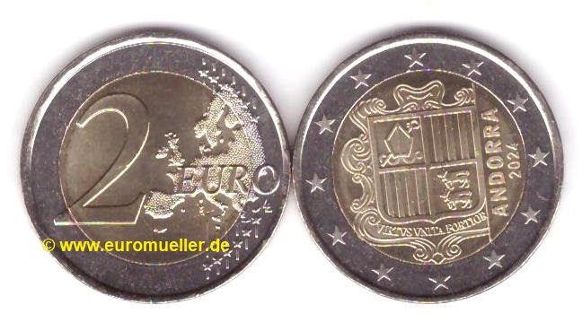 Andorra ...2 Euro Kursmünze...2024...unc.   