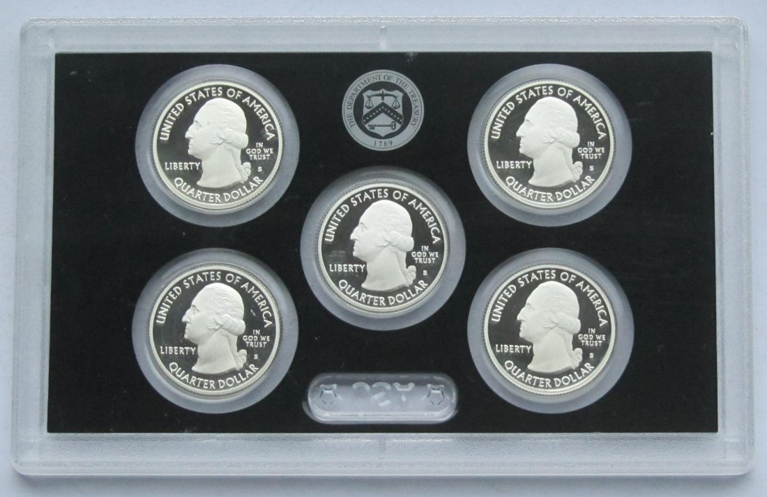  USA Vereinigte Staaten: Set America the Beautiful Silberquarters 2012, enthält 28,1 g Feinsilber   