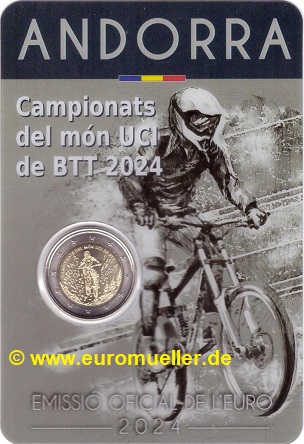 Andorra ...2 Euro Gedenkmünze 2024...Mountainbike WM...bu...Coincard   