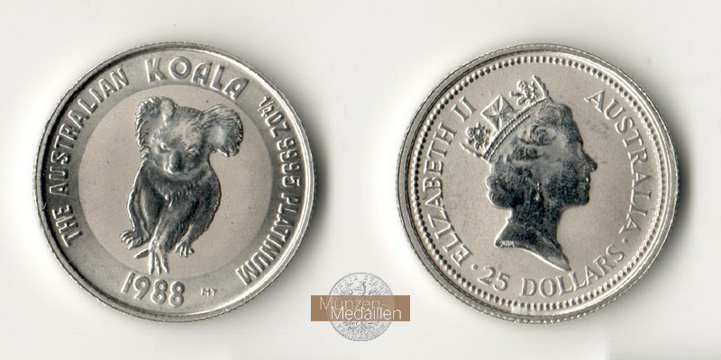 Australien MM-Frankfurt Feingewicht: 7,78g Platinum 25 Dollars (Koala) 1988 