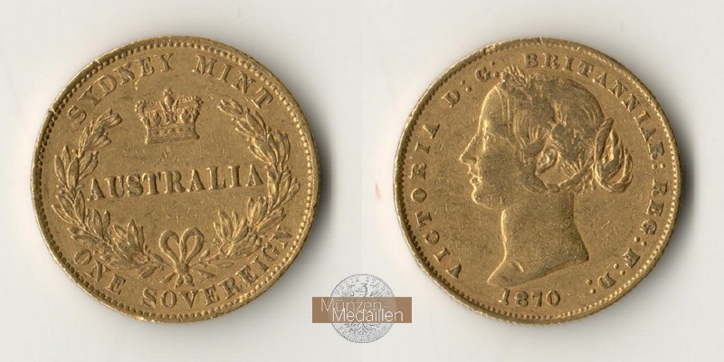 Australien (British Colony) MM Frankfurt Feingold: 7,32g Sovereign 1870 