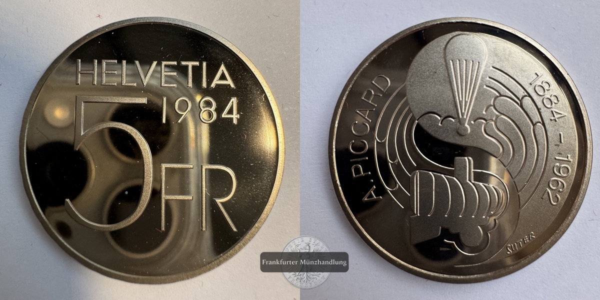  Schweiz 5 Franken 1984 Helvetia FM-Frankfurt KM#63 CuNi-Gewicht: 13,2g   