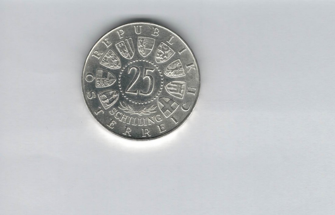  25 Schilling 1961 Burgenland 40 Jahre silber Gedenkmünze Österreich Spittalgold9800 (04588/7)   